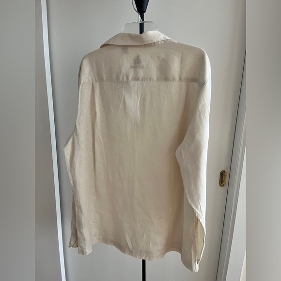 NWT Reunion premium 100% linen tunic Skipper collared casual shirt ivory XXL - Picture 11 of 15
